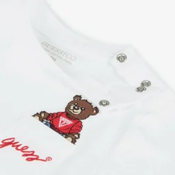 Baby Boys White Cotton Bear T-Shirt