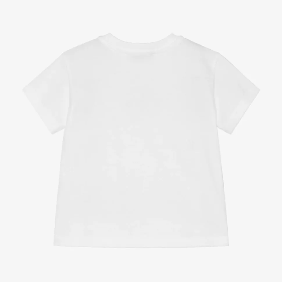 Baby Boys White Cotton DG Logo T-Shirt