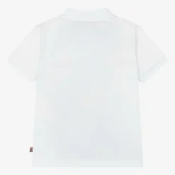 Baby Boys White Cotton Polo Shirt