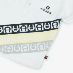 Baby Boys White Cotton Polo Shirt