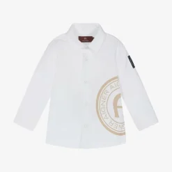 Baby Boys White Cotton Shirt