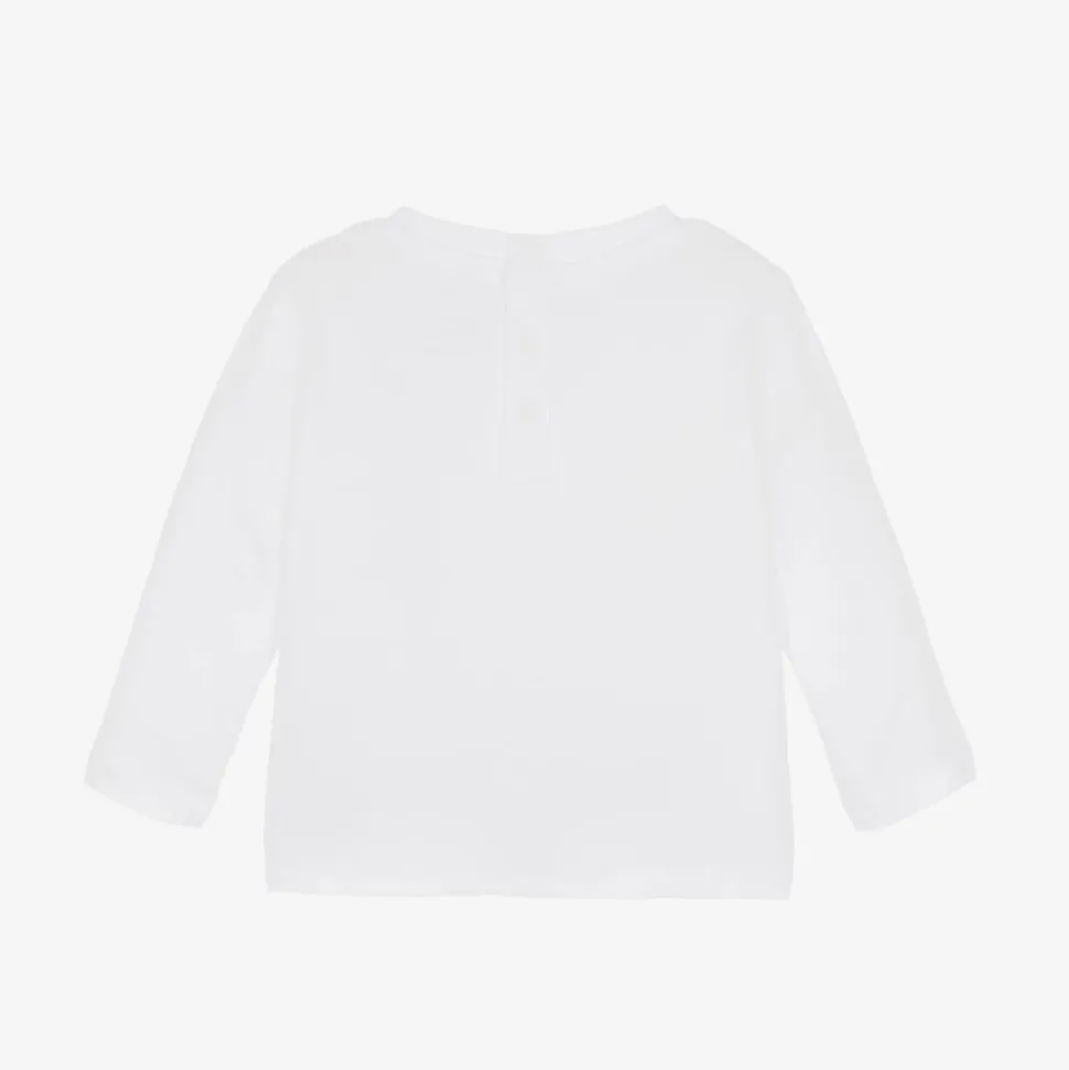 Baby Boys White Cotton Top