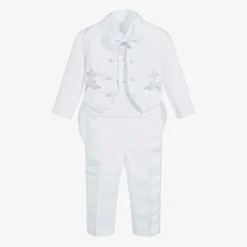 Baby Boys White Satin Trouser Set