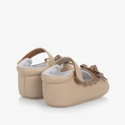 Baby Girls Beige Bow Pre-Walker Shoes