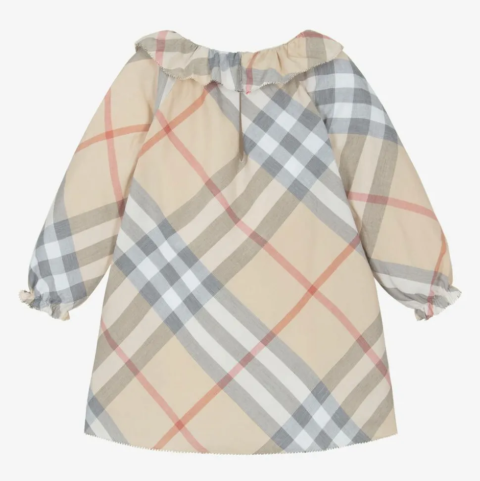 Baby Girls Beige Check Dress