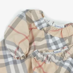 Baby Girls Beige Check Dress