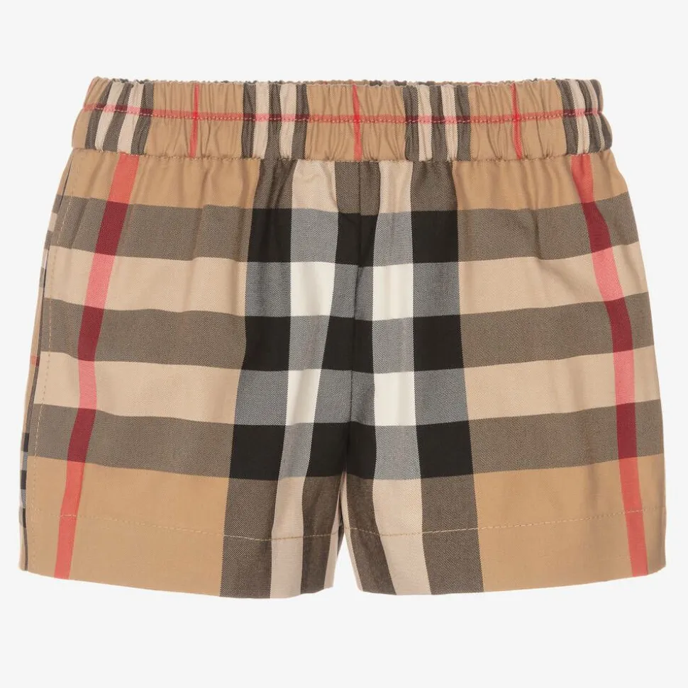 Baby Girls Beige Check Shorts