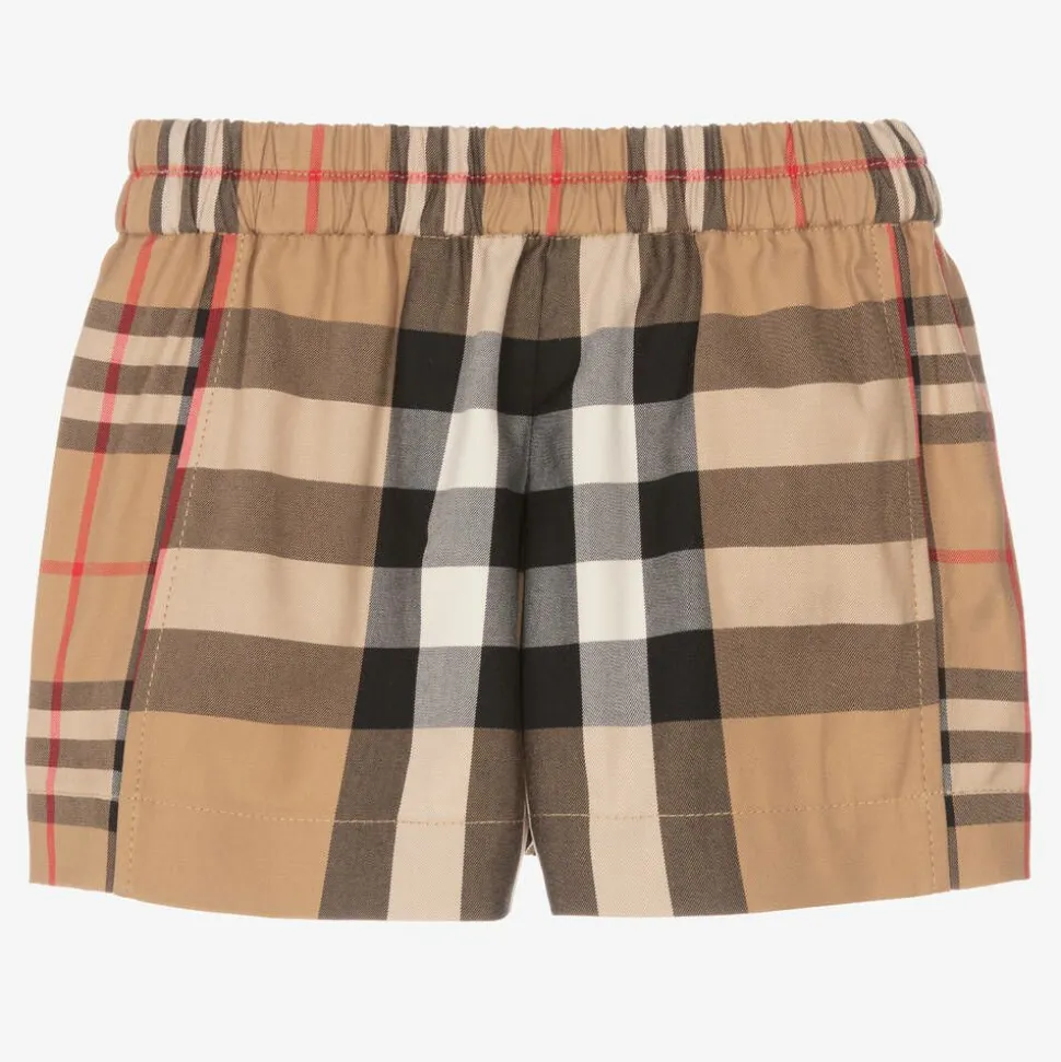 Baby Girls Beige Check Shorts