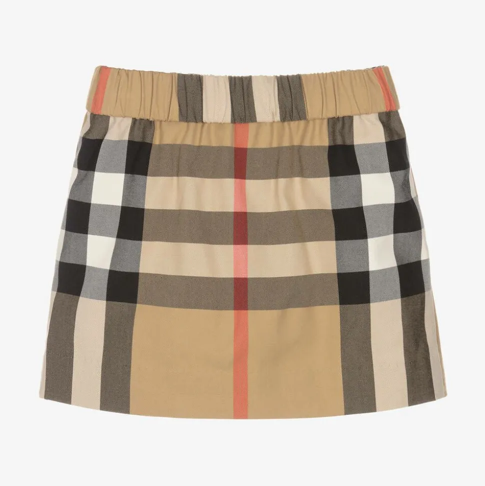 Baby Girls Beige Check Skirt