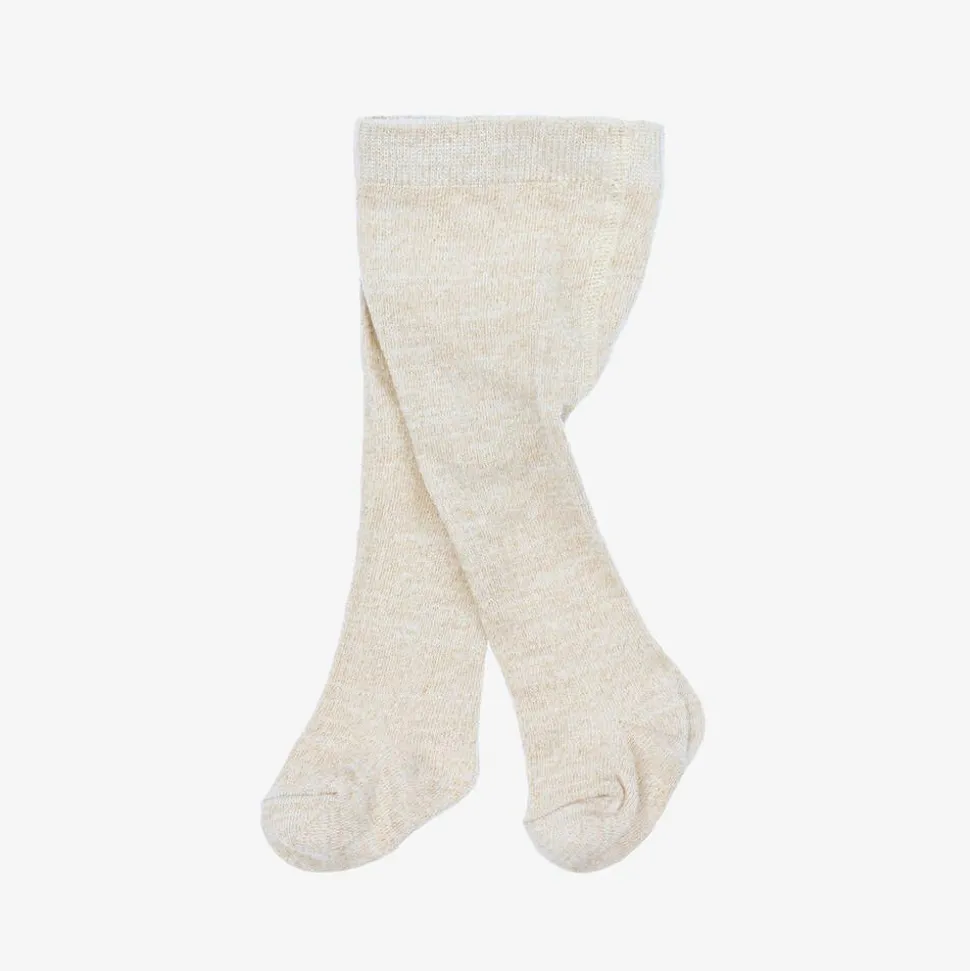 Baby Girls Beige Cotton Glitter Tights