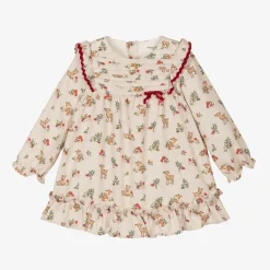Baby Girls Beige Cotton Woodland Dress