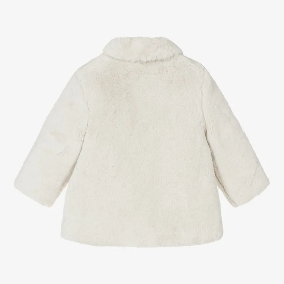 Baby Girls Beige Faux Fur Coat