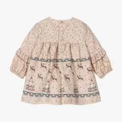 Baby Girls Beige Star Print Dress