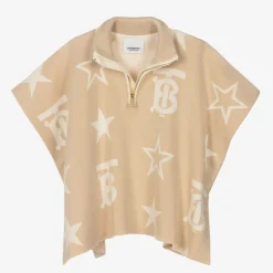Baby Girls Beige TB Logo Knitted Cape