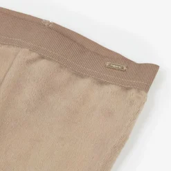 Baby Girls Beige Velour Leggings