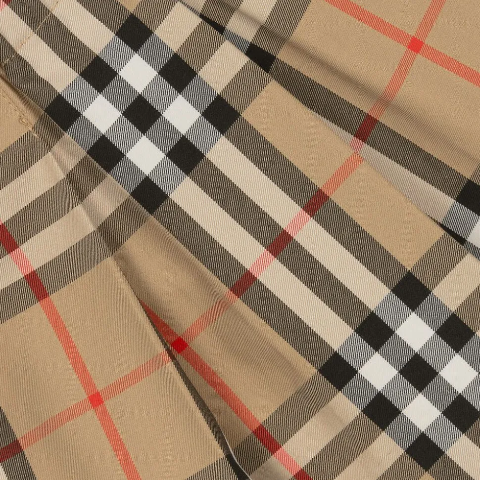 Baby Girls Beige Vintage Check Pleated Skirt