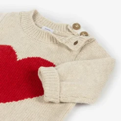 Baby Girls Beige Wool Knit Sweater