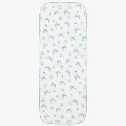 Baby Girls Blue Blooming Bows Cotton Burp Cloth (48cm)