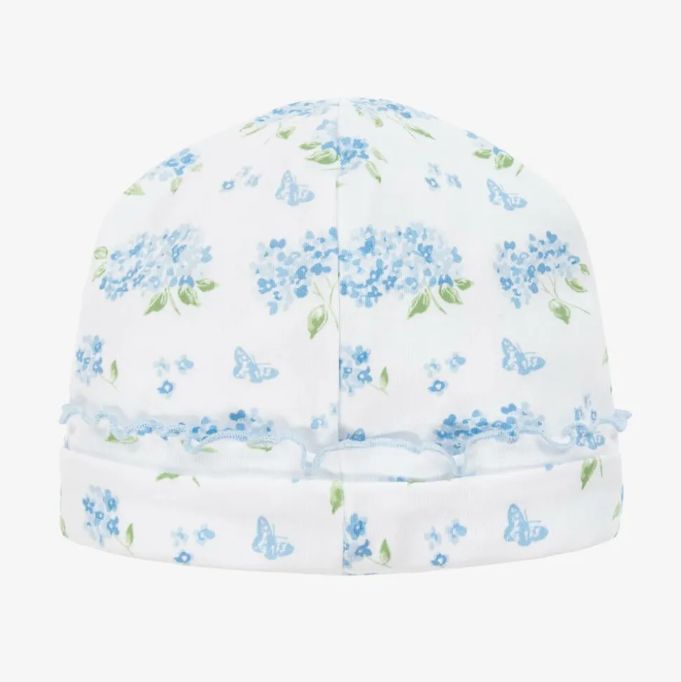 Baby Girls Blue Cotton Heavenly Hydrangeas Hat