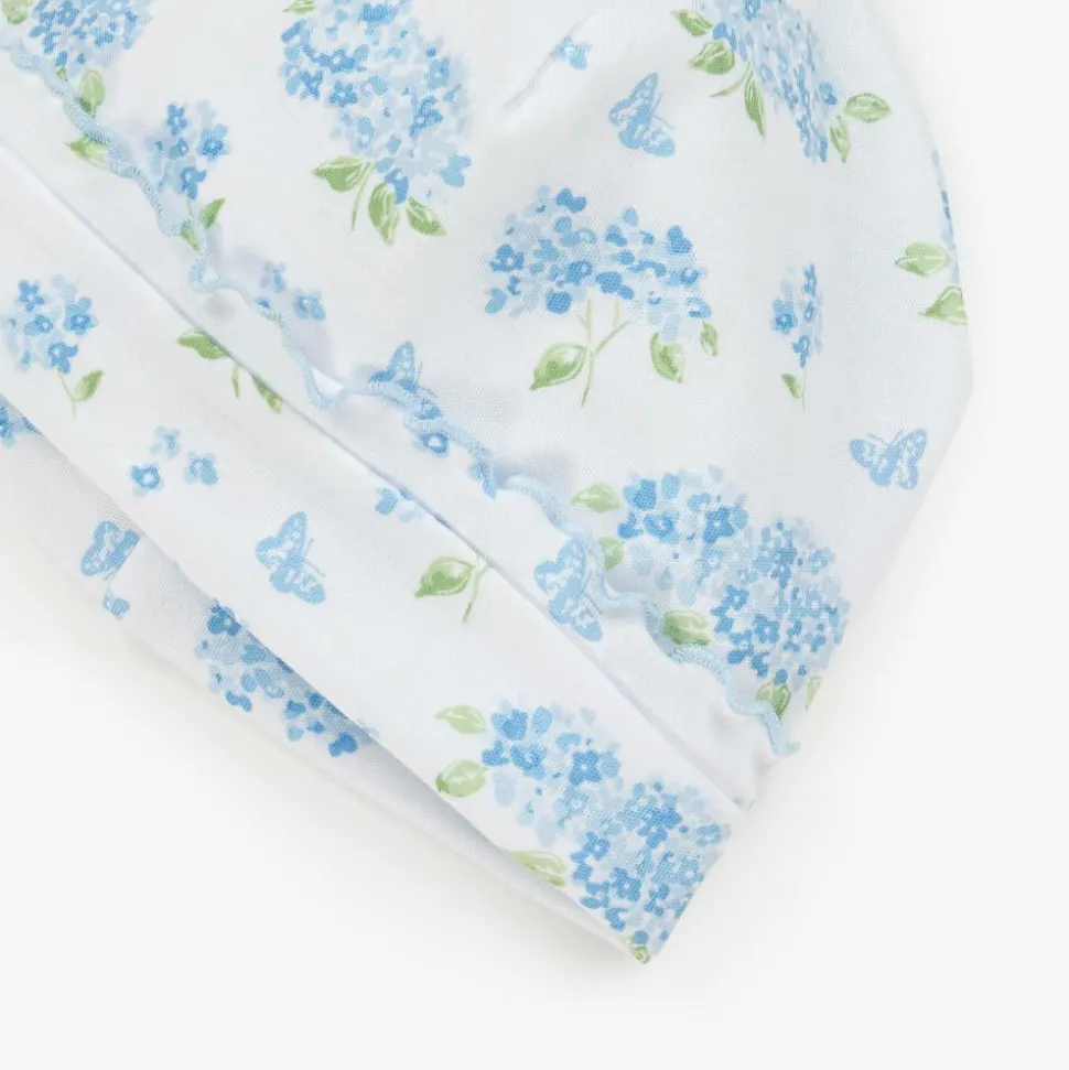 Baby Girls Blue Cotton Heavenly Hydrangeas Hat