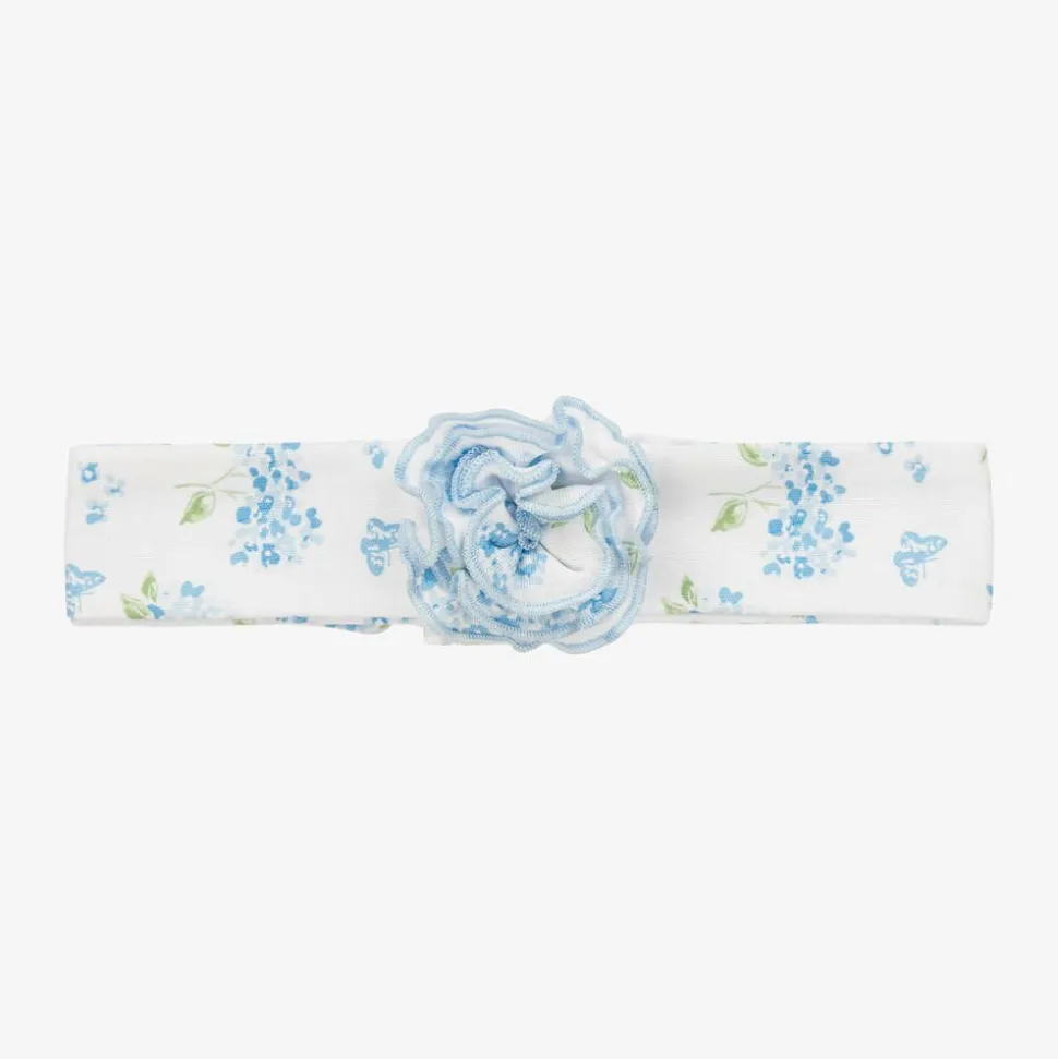 Baby Girls Blue Cotton Heavenly Hydrangeas Bib