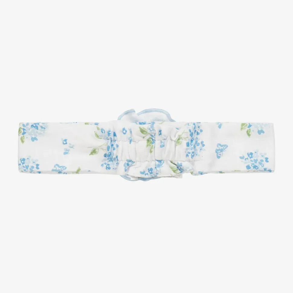 Baby Girls Blue Cotton Heavenly Hydrangeas Bib