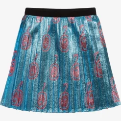 Baby Girls Blue Metallic Skirt