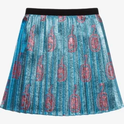 Baby Girls Blue Metallic Skirt