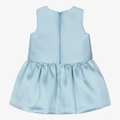 Baby Girls Blue Satin Bow Dress