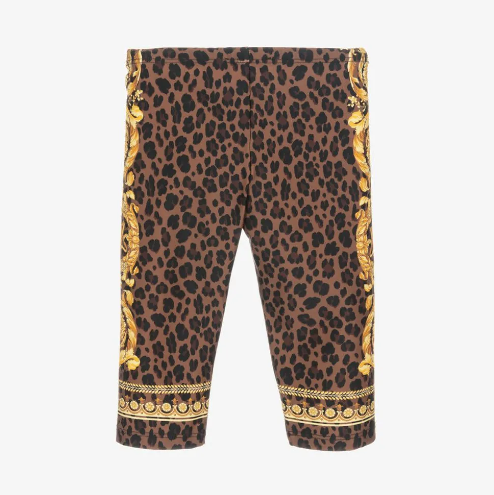 Baby Girls Brown Wild Barocco Leggings
