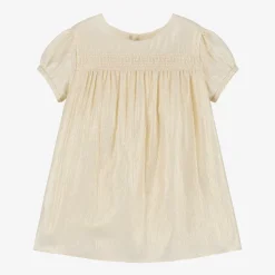 Baby Girls Gold Greca Crêpe Dress
