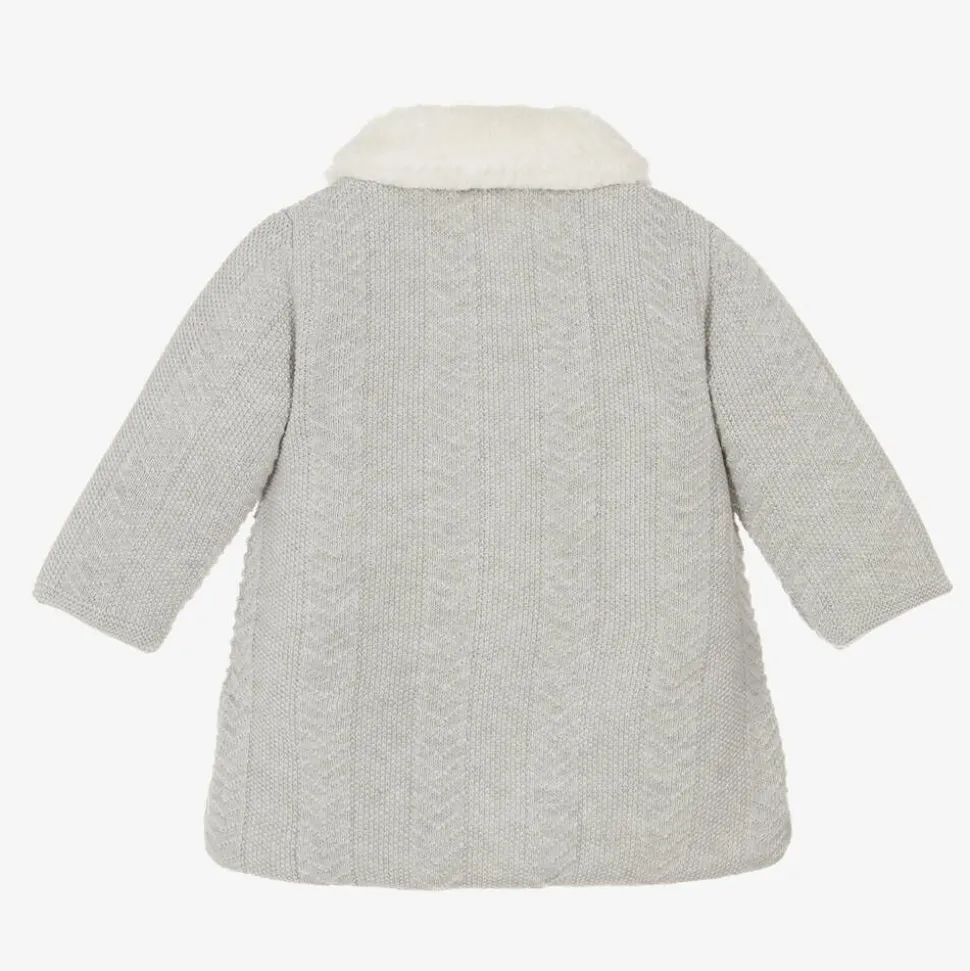 Baby Girls Grey Knitted Coat