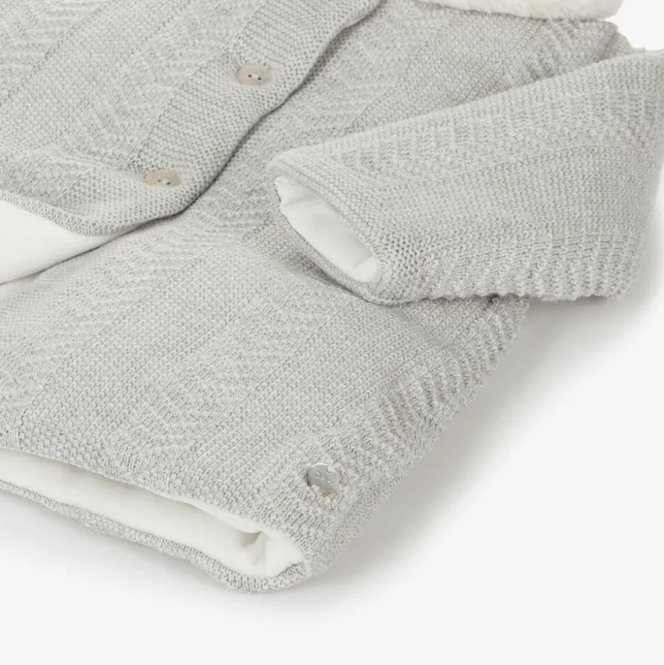 Baby Girls Grey Knitted Coat