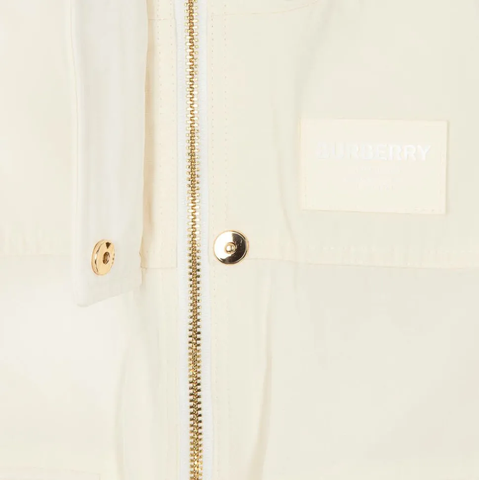 Baby Girls Ivory & Beige Check Jacket