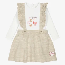Baby Girls Ivory & Beige Skirt Set
