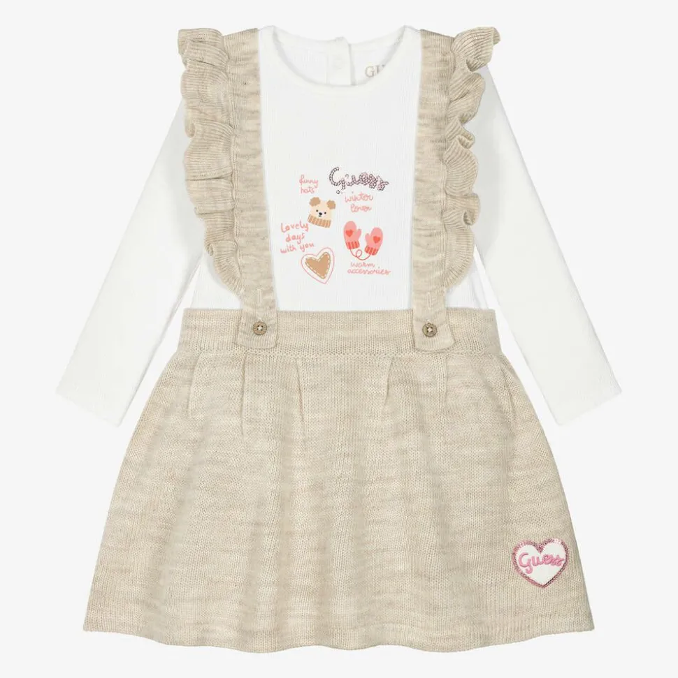 Baby Girls Ivory & Beige Skirt Set