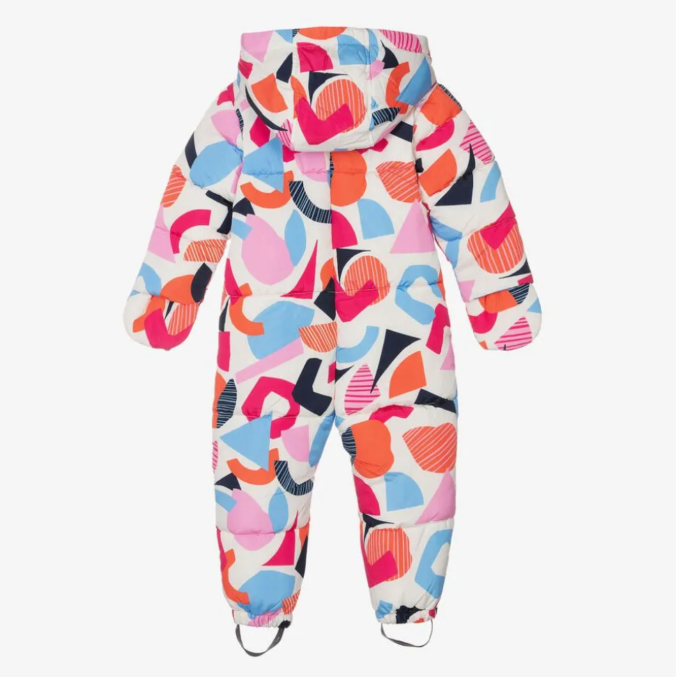Baby Girls Ivory & Pink Puffer Snowsuit