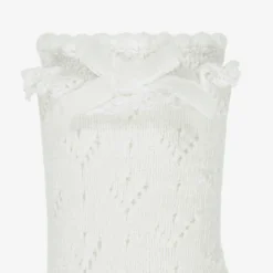 Baby Girls Ivory Cotton Lace Frill Socks