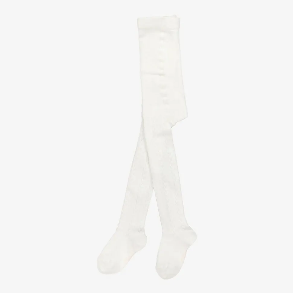 Baby Girls Ivory Cotton Tights