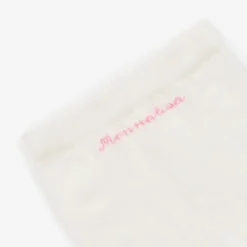 Baby Girls Ivory Cotton Teddy Tights