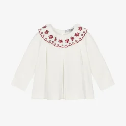 Baby Girls Ivory Embroidered Top