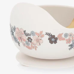 Baby Girls Ivory Floral Feeding Bowl & Spoon Set