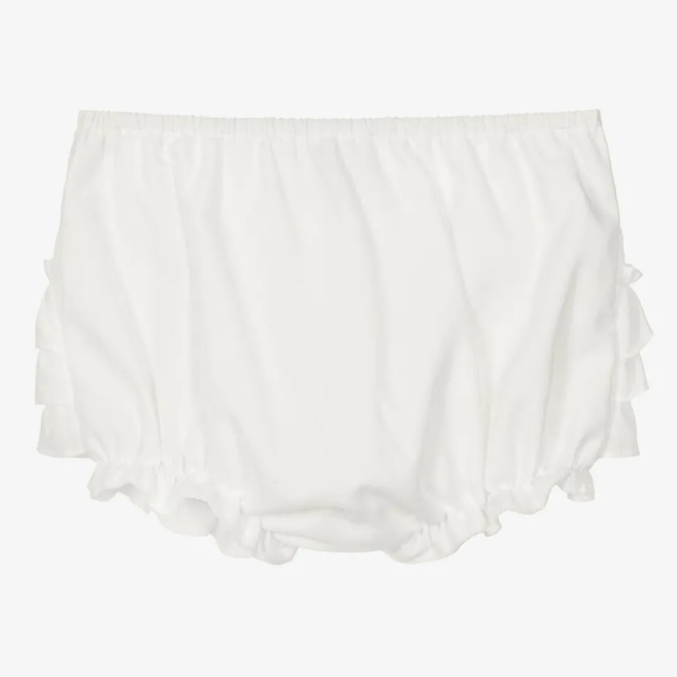 Baby Girls Ivory Frilly Pants