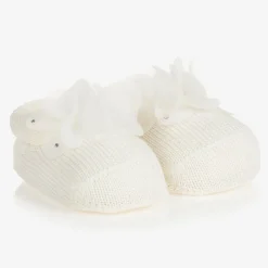 Baby Girls Ivory Headband & Booties Gift Set