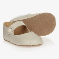 Baby Girls Ivory Leather Pre-Walker Shoes