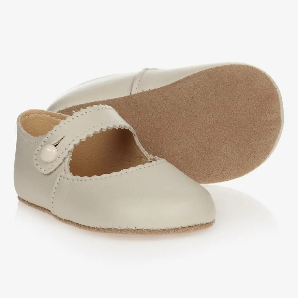 Baby Girls Ivory Leather Pre-Walker Shoes