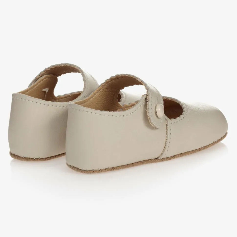 Baby Girls Ivory Leather Pre-Walker Shoes