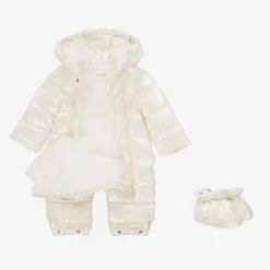 Baby Girls Ivory Padded Snowsuit