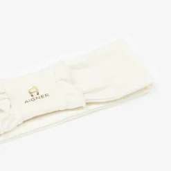 Baby Girls Ivory Pima Cotton Bow Headband