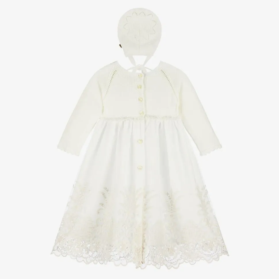 Baby Girls Ivory Tulle Ceremony Gown Set